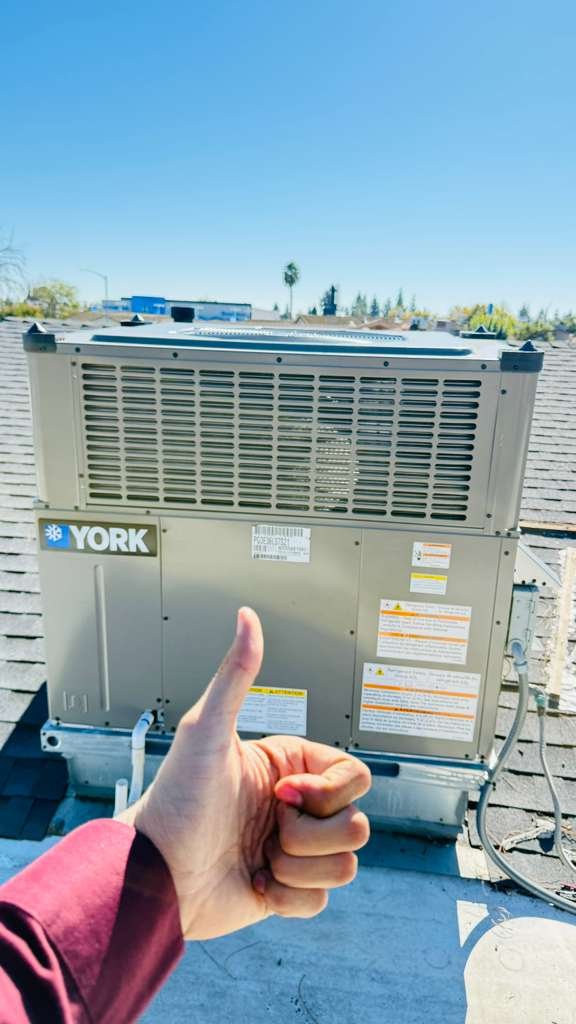 New Ac package unit installed by preet heating cooling and Airductcleaning